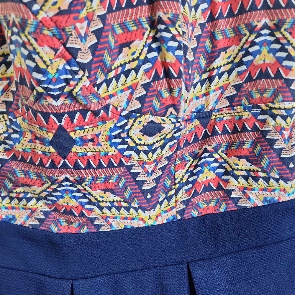 Xhilaration Strapless Dress with Pink Geometric Top and Navy Skirt - Picture 6 of 6